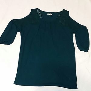 Maurices cold shoulder with mesh lace 1/2 sleeve